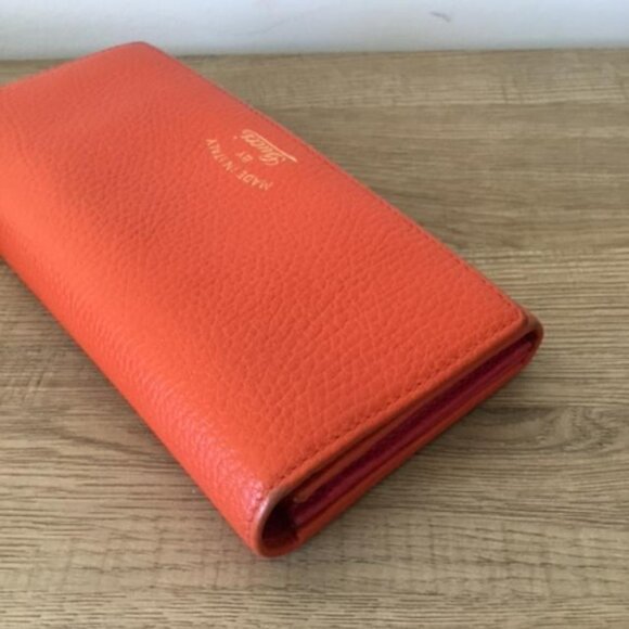 GUCCI Swing Long Wallet in Vibrant Orange Leather with Pink Interior 354498 2067 - Picture 3 of 12